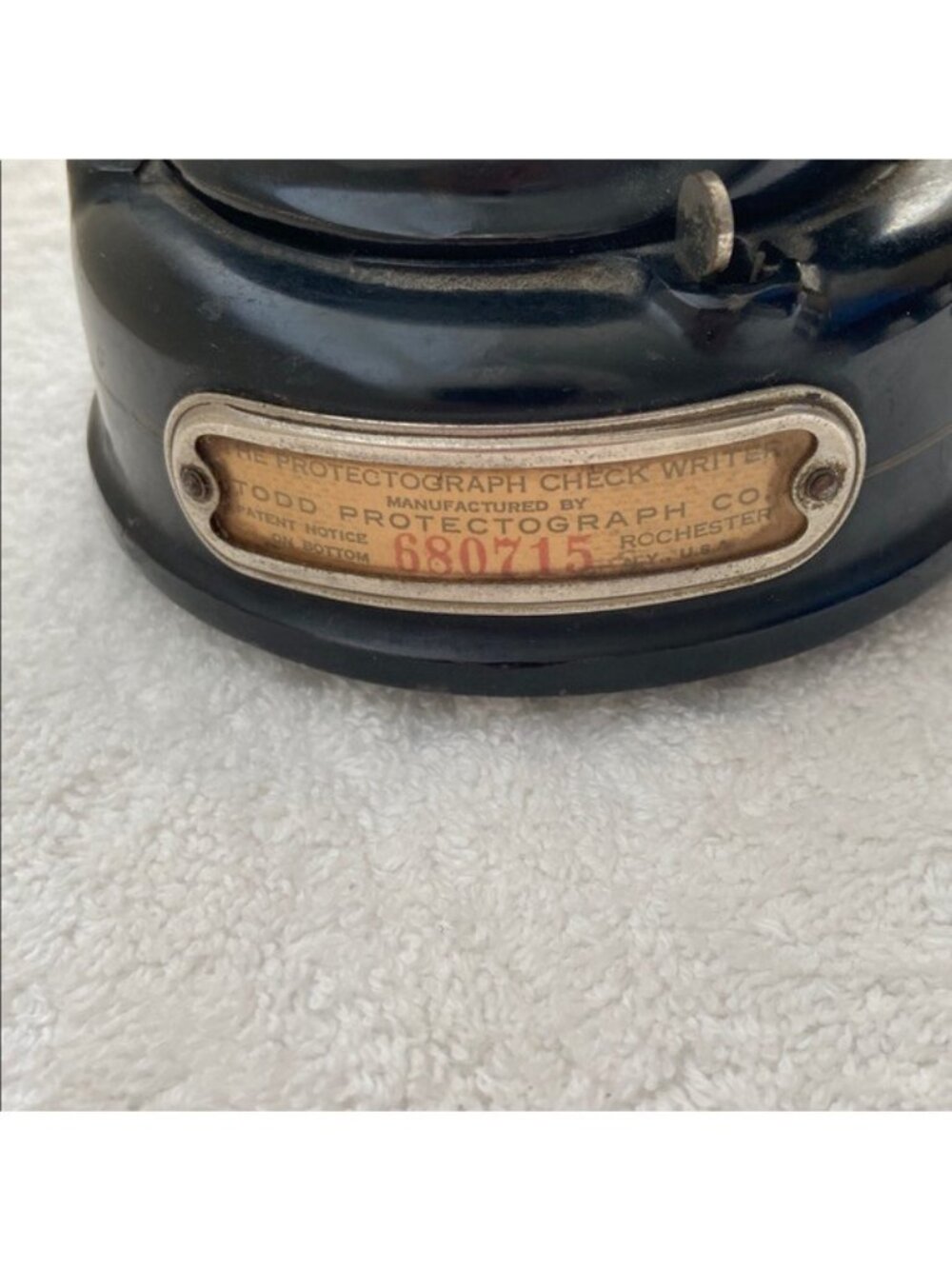 Antique Todd Protectograph Check Writer 1920s Vintage G.W. Todd Rochester NY Emb - Picture 5 of 5